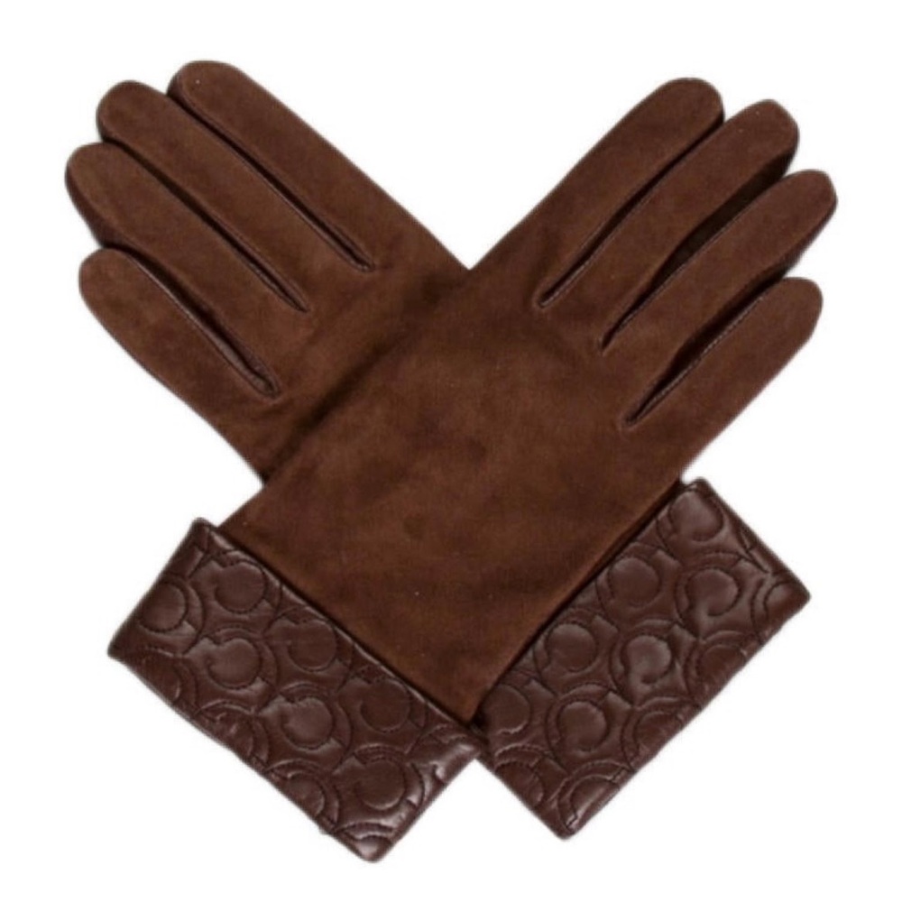 Carolina Amato Brown Leather Gloves